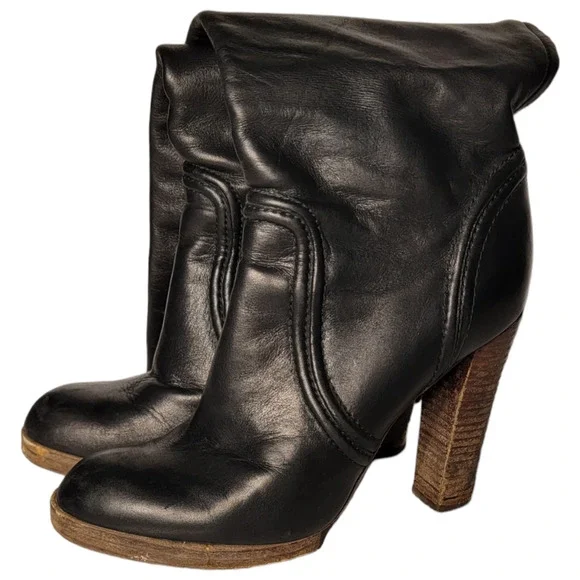 Michael Kors Black Leather Tall Boots Knee High Riding Boots Size 6.5 - Picture 4 of 7